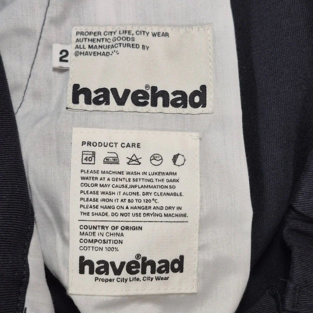 HAVEHAD Everday Officer Chino Pants Mens Size 2 (32x26.5) Navy Blue Cotton‎